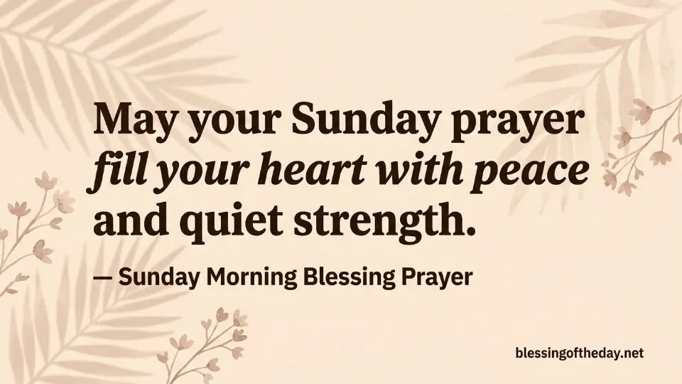 sunday morning blessing prayer image