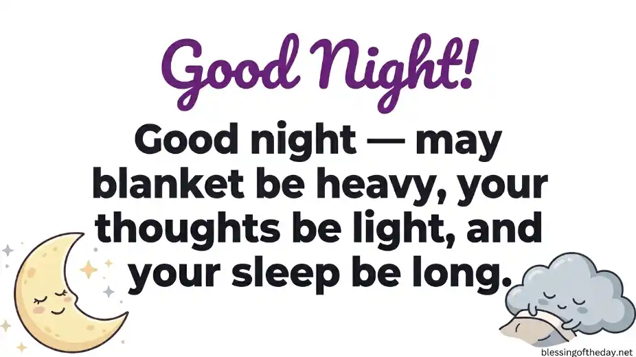 cute good night blessings image