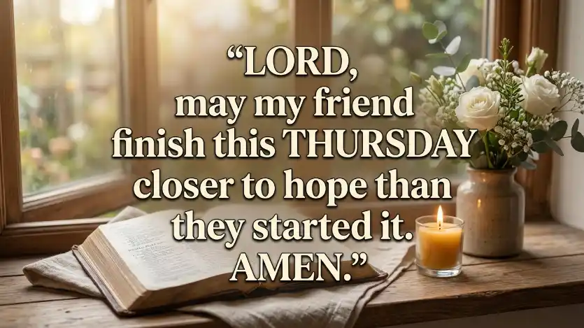 Thursday blessings and prayers for friends prayer card