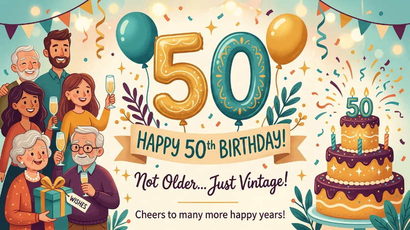 50th Birthday Wishes for Family Image