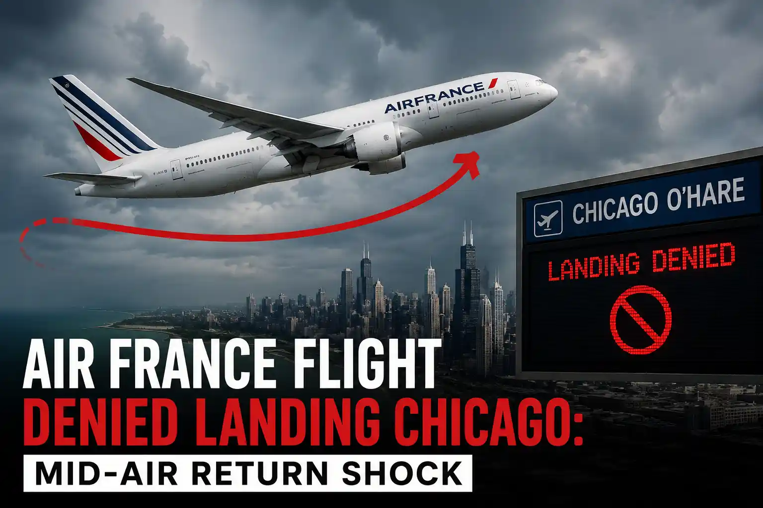 air france flight denied landing chicago image
